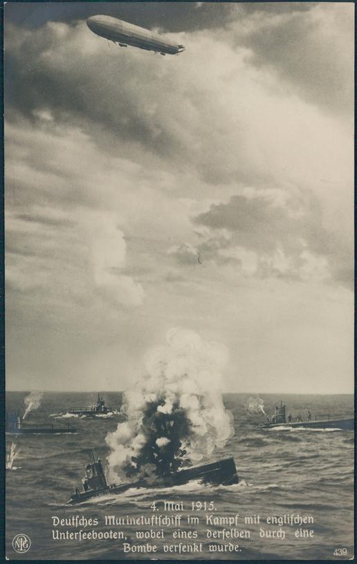 Германский цеппелин против британской подводной лодки
