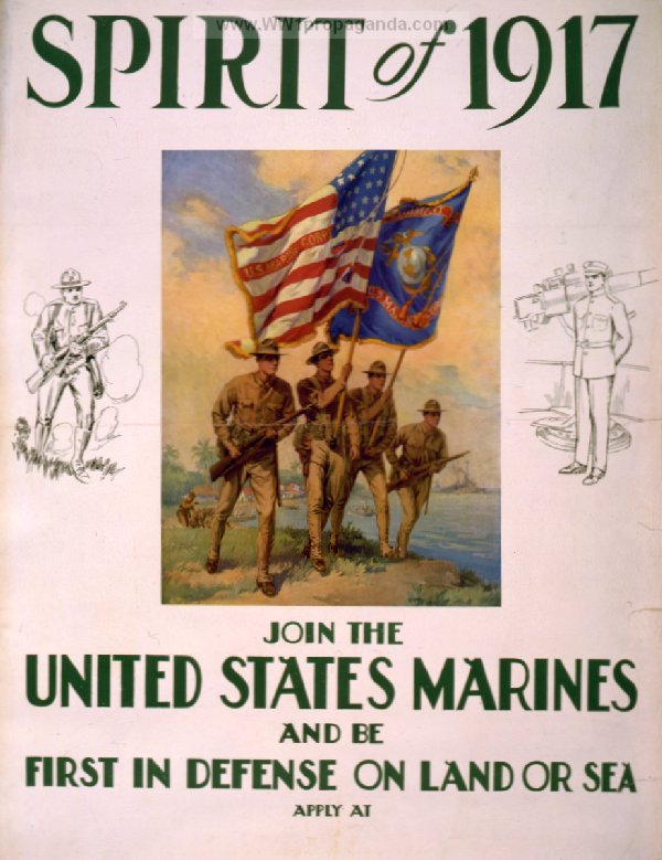 Дух 1917 года. Вступай в морскую пехоту и будь первым в защите своей страны в море и на земле