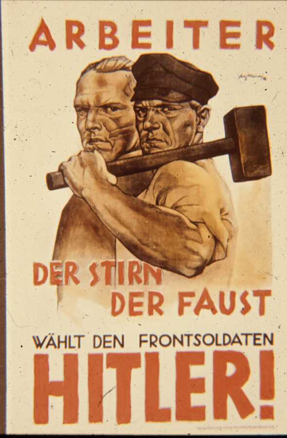 1932 год. Рабочих призывают голосовать за Гитлера