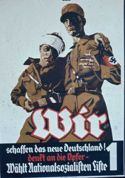 Ноябрь 1932 года. Мы строим новую Германию. Подумайте о самопожертвовании. Голосуйте за национал-социалистов