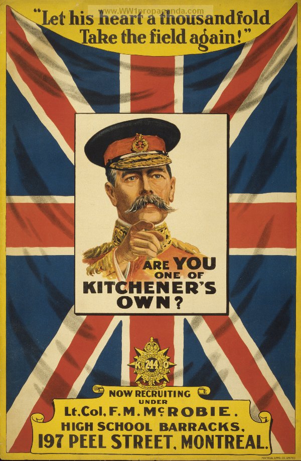 Вступать в армию канадцев призывает лично Китчинер (командующий британским экспедиционным корпусом)