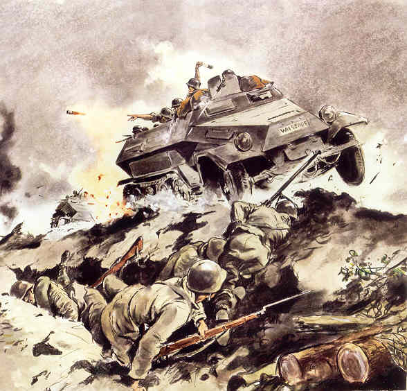 БТР SdKfz 250 в атаке