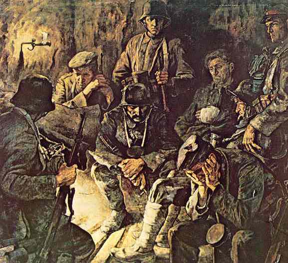 Отдых (картина нарисована в годы Второй мировой, но герои картины - немецкие солдаты предыдущей мировой войны)