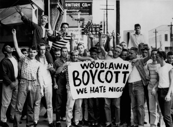 10 сентября 1957 г., Бирмингем, штат Алабама. Протест белых учеников у