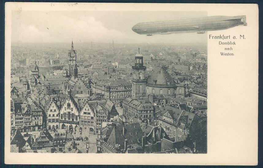 Май 1914 года. Цеппелин парит над Франкфуртом. Пройдет всего полгода и цеппелины появятся в небе над городами Бельгии и Франции, неся на борту бомбовый груз.
