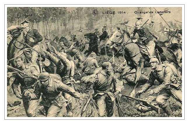 Атака бельгийской кавалерии под Льежем