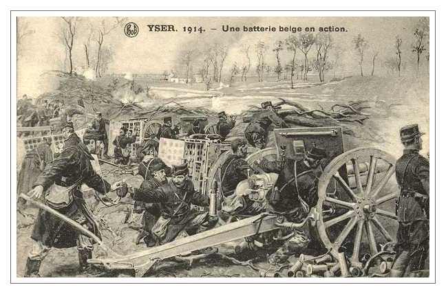 Бельгийские артиллеристы за работой