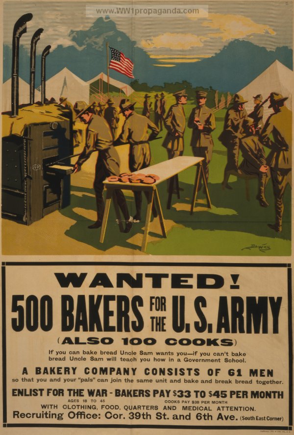 Разыскиваются! 500 пекарей для армии США (а также и 100 поваров)