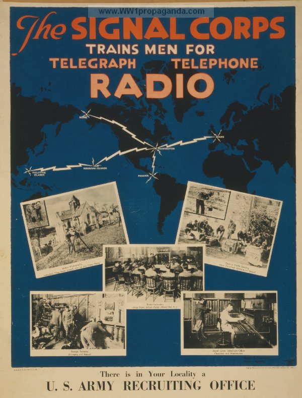 Корпус Связи обучает мужчин пользоваться телеграфом, телефоном, радио
