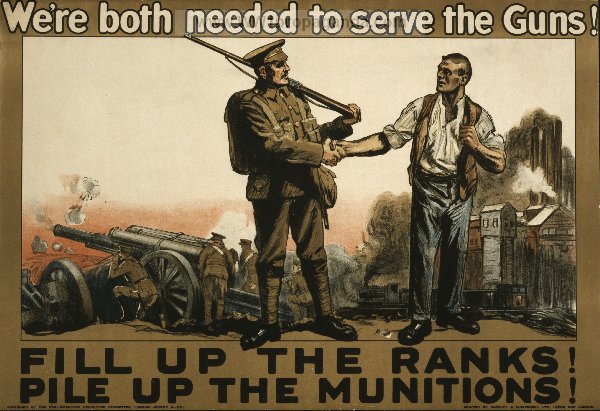 Плакат посвящен единству фронта и тыла.