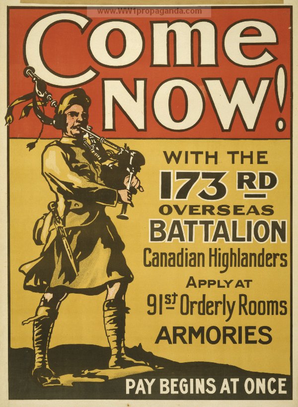 173 батальон зовет в свои ряды канадских шотландцев