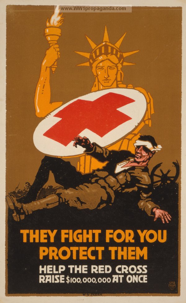 Они сражаются за вас - помоги их защитить. Помоги Красному Кресту (удивляет сумма, которую нужно собрать - 100 миллионов долларов это астрономическая сумма для того времени)