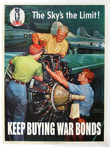 Нет пределов! (на плакате изображена сборка Б-29 Суперфортресс - самых мощных бомбардировщиков Второй мировой)