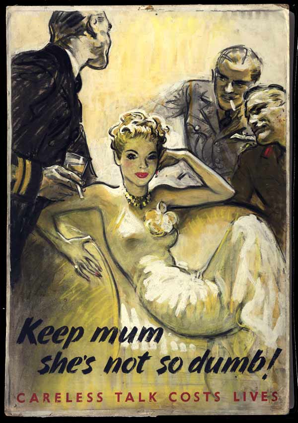 И еще один плакат на тему Не болтай. Слоган Беспечный треп стоит жизней был популярен и на американских плакатах.