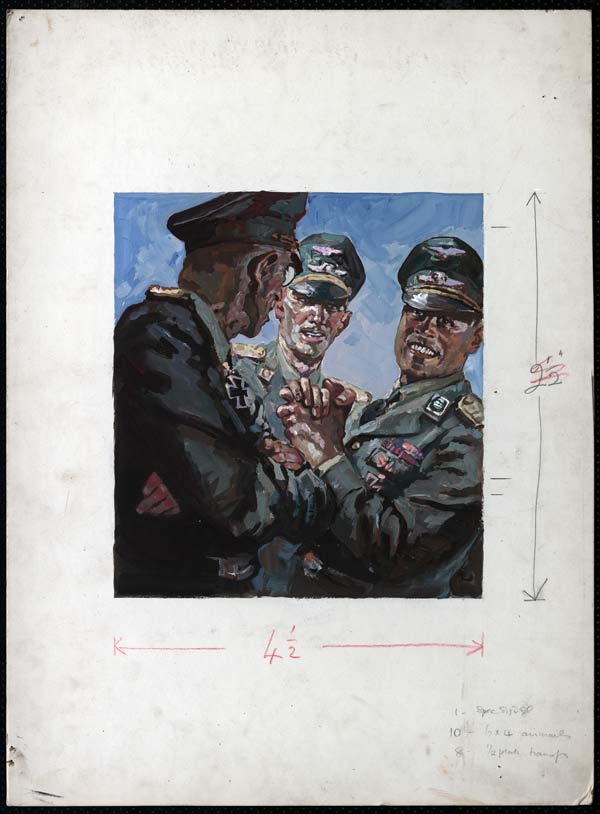Три офицера Люфтваффе - набросок для неизвестного плаката