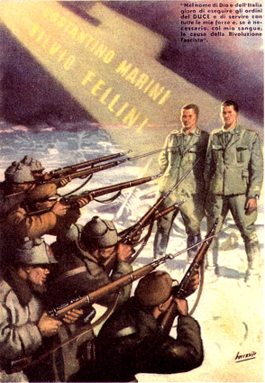 Плакат рассказывает итальянским солдатам о том, что кроме расстрела - ничего хорошего в советском плену нет