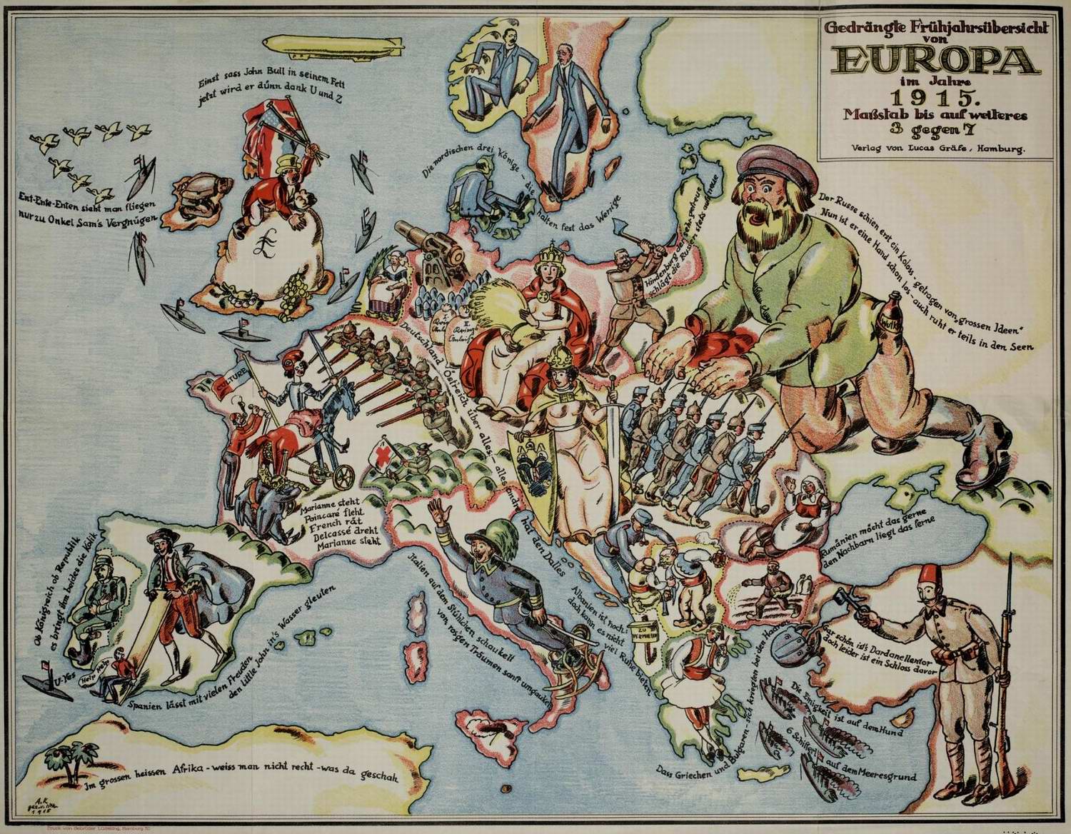 Карта 1915 года. Первая мировая война
