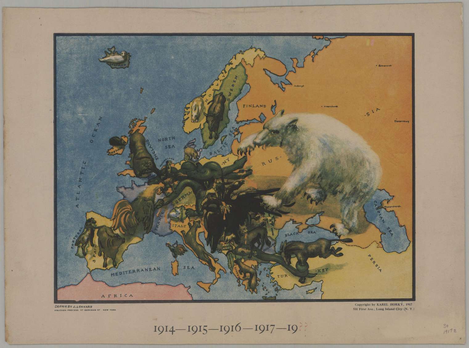 Карта 1914-1919 года