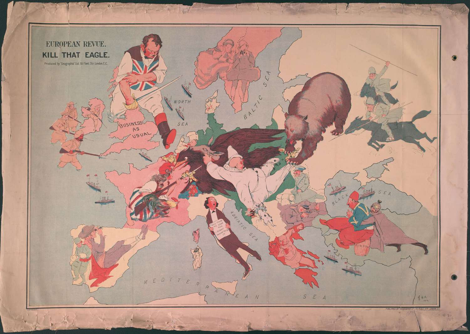 Английская карта 1914 г. Убить орла