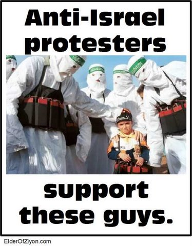 Анти-израильские плакаты поддерживают этих парней.
