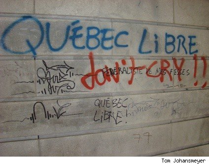 Надпись на стене - Свобода Квебеку
