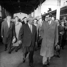 Никита Хрущёв и Михаил Суслов приехали с визитом в ГДР. 21 августа 1960 года