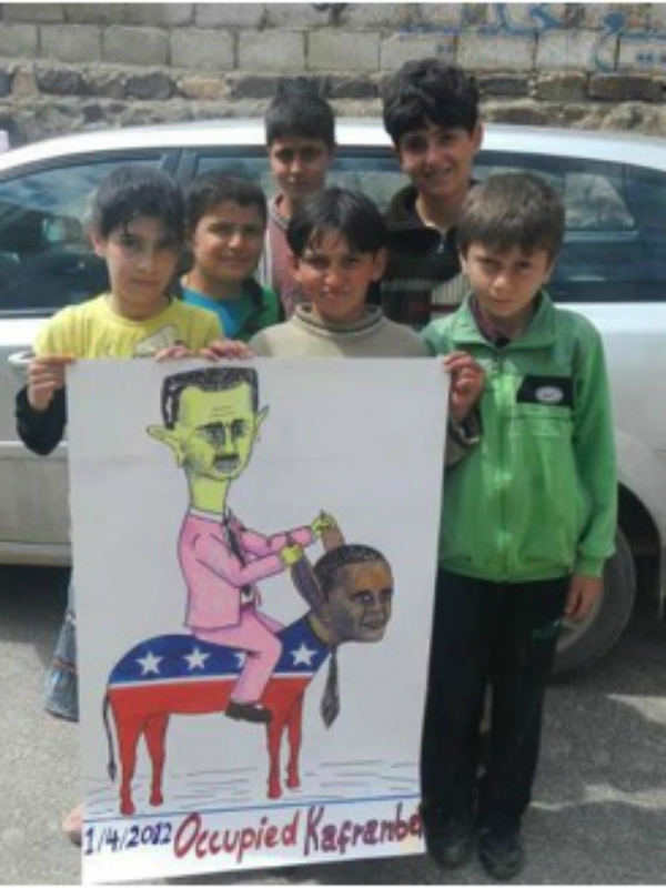 Башар Асад управляет ослом Бараком Обамой