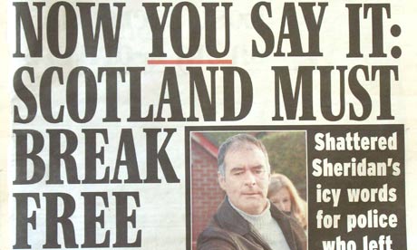 первая полоса газеты Scottish Daily Express. Любопытно, что до недавнего времени газета выступала против независимости. Свою политику в этом вопросе она сменила в декабре 2007 г.