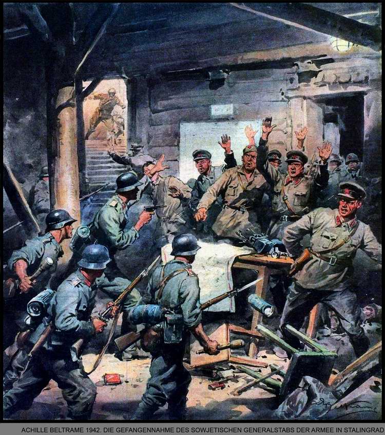 Немецкая штурмовая группа захватывает советский Генеральный штаб в подземных сооружениях Сталинграда