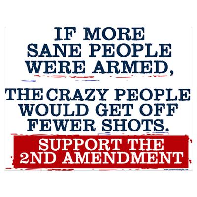 Чем больше нормальных людей будет вооружено, тем меньше выстрелов смогут сделать сумасшедшие. Поддержите вторую поправку