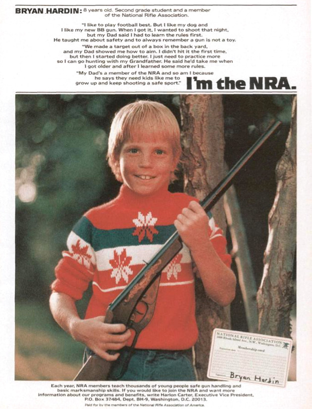 1982 г. Запущенная в 1982 г. кампания Я в NRA должна была показать, что в неё входят самые разные люди - дети, женщины, негры, духовенство