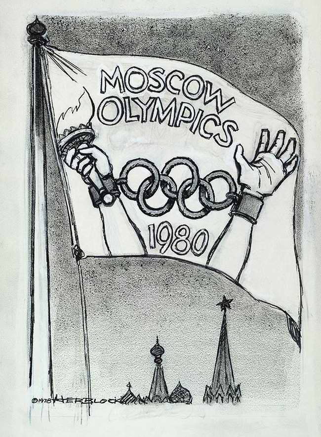 Московская Олимпиада 1980 в олимпийских кандалах (Herbert Block - США)