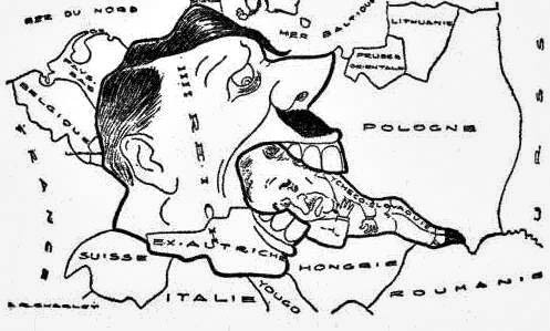 Германия в виде Гитлера поглощает Чехословакию